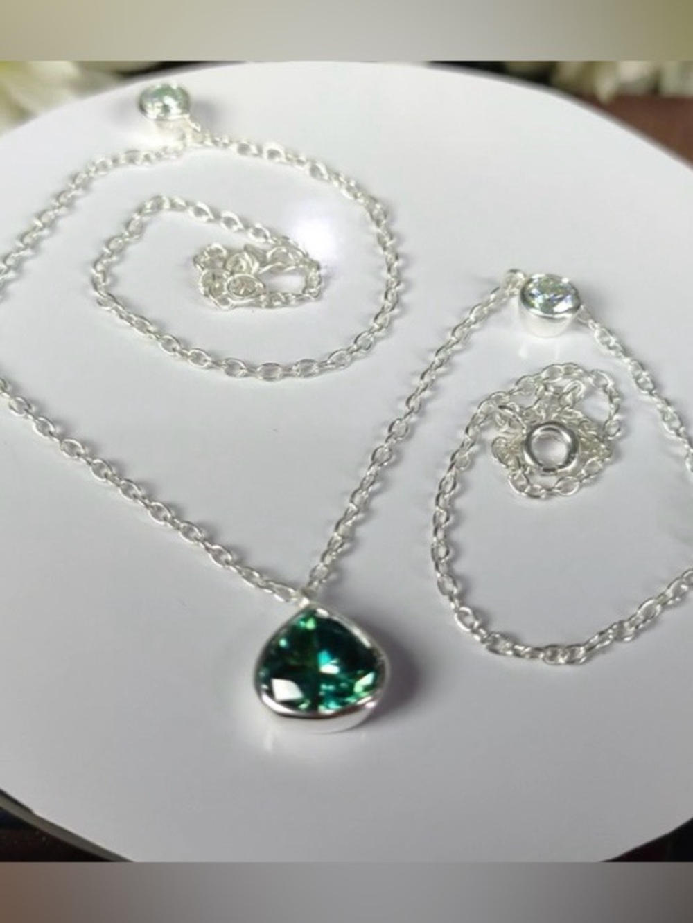 3.75ct Diamond by the yard silver 925 Necklace - Brazil Green White Diamonds - Picture 2 of 3